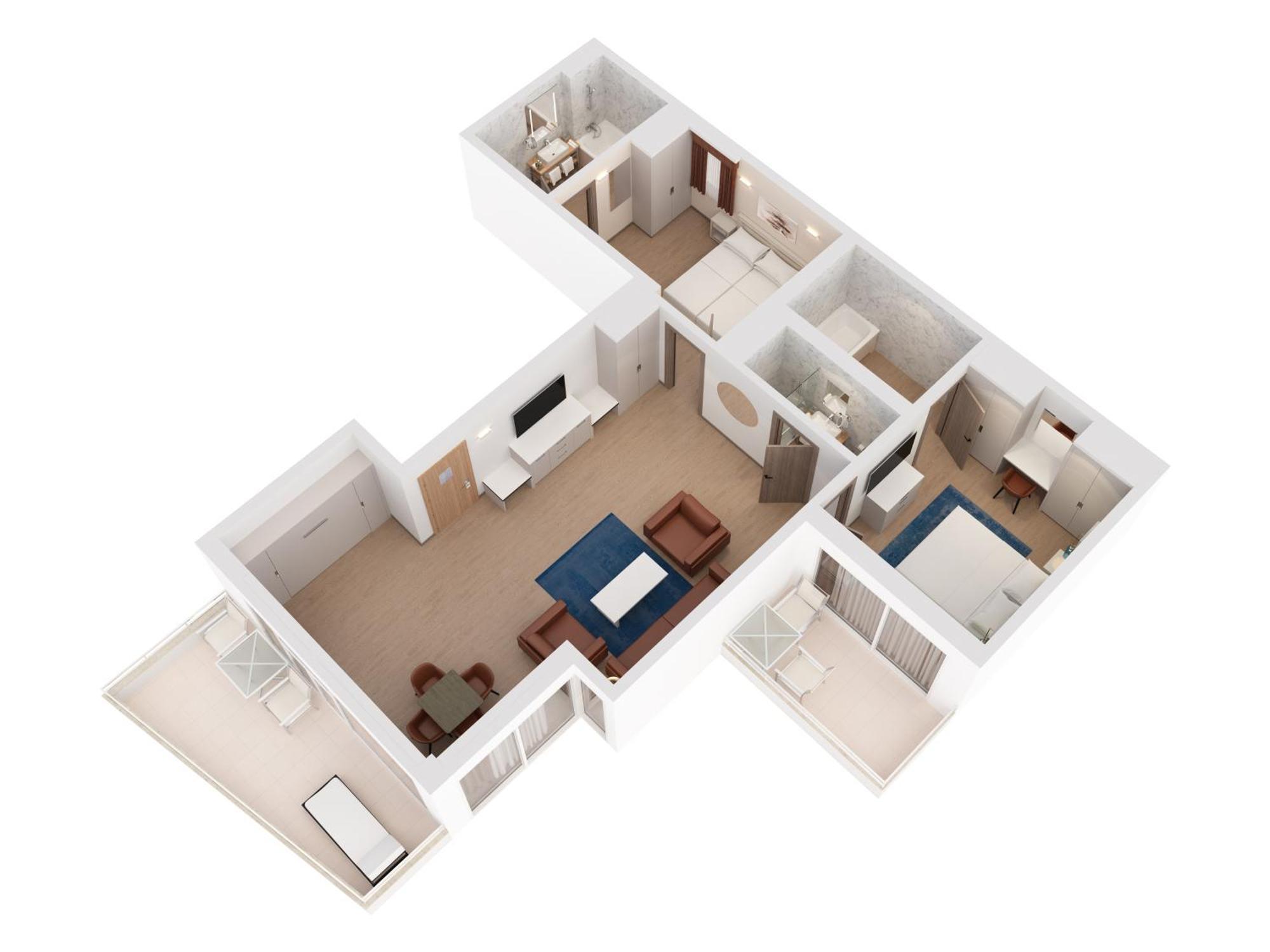 Deluxe Villa mit 2 Schlafzimmern und Meerblick