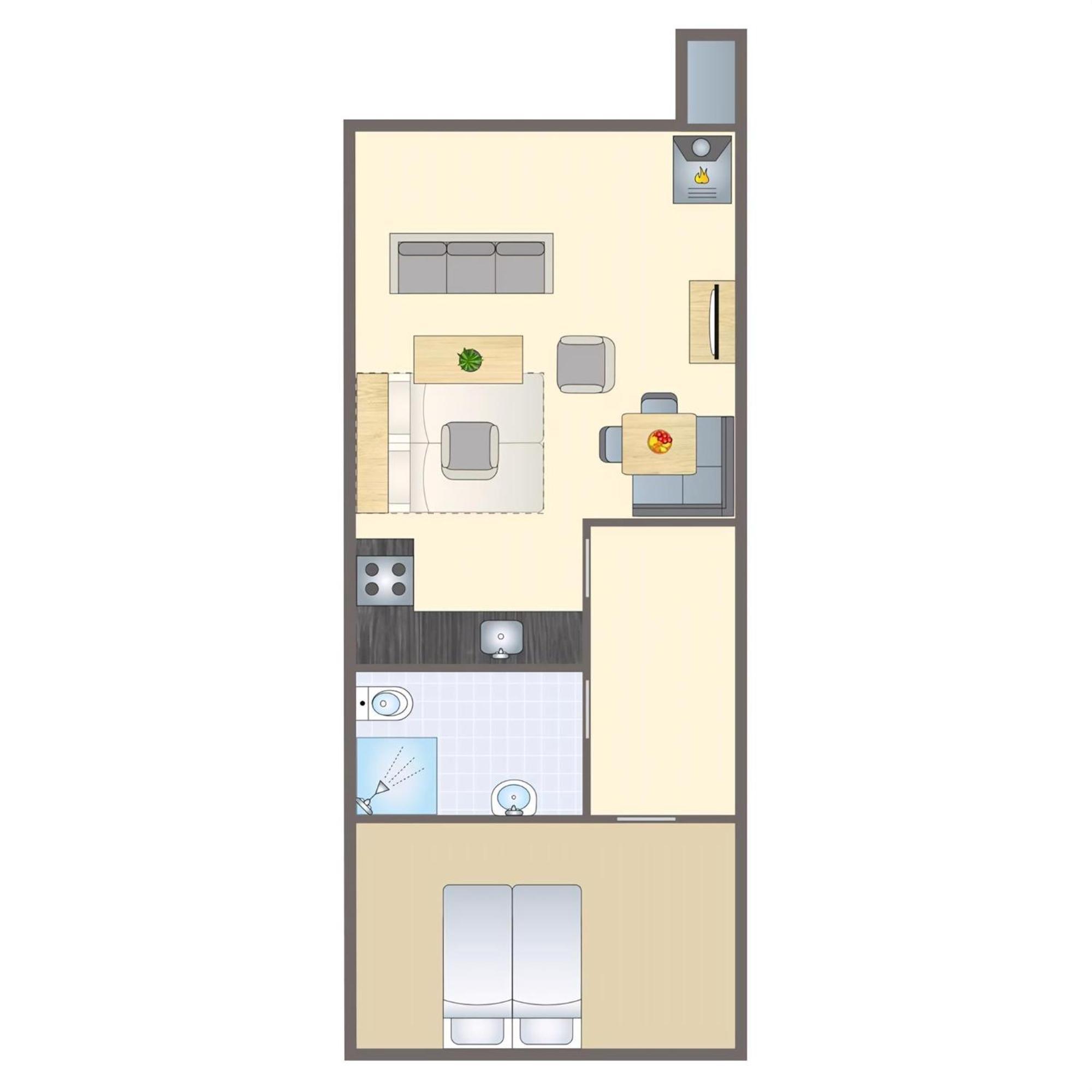 Appartement met 1 Slaapkamer (4 Volwassenen)